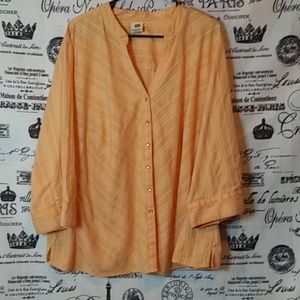 Peach button down
